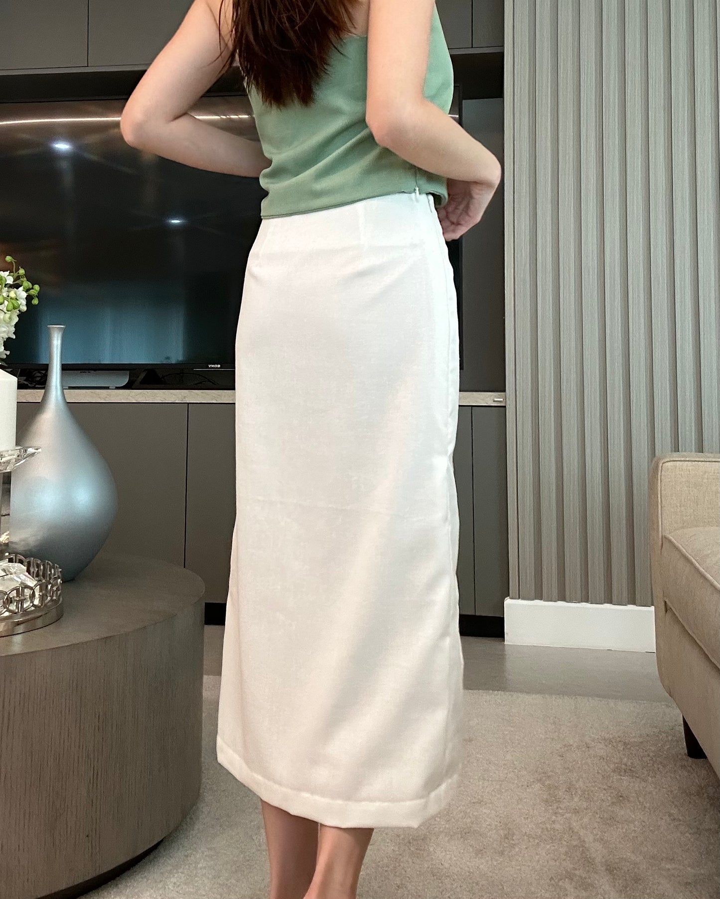 Linen Midi Skirt