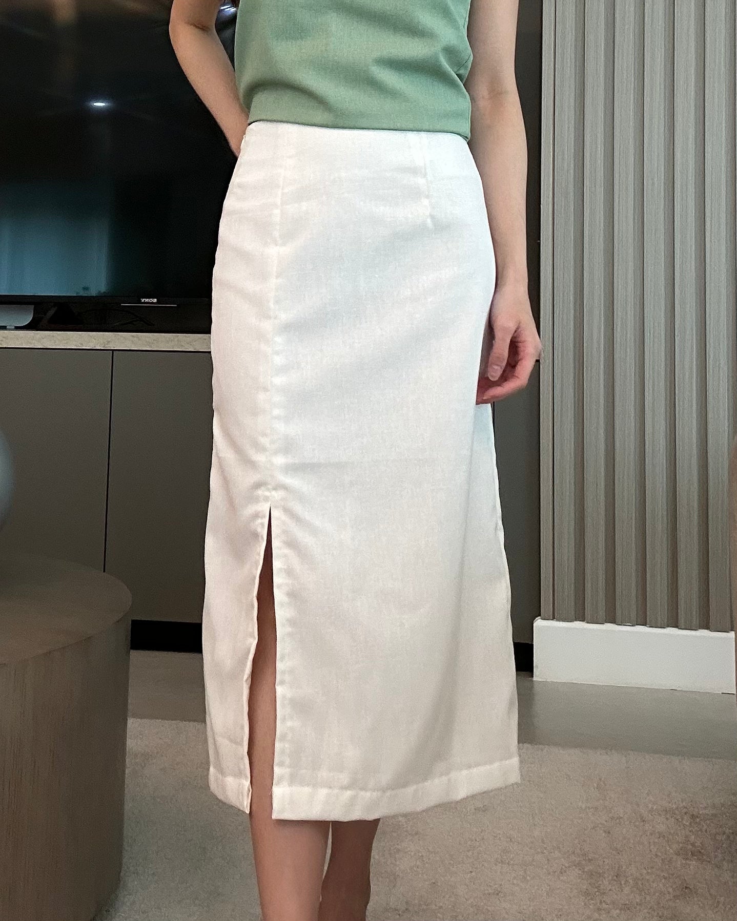 Linen Midi Skirt