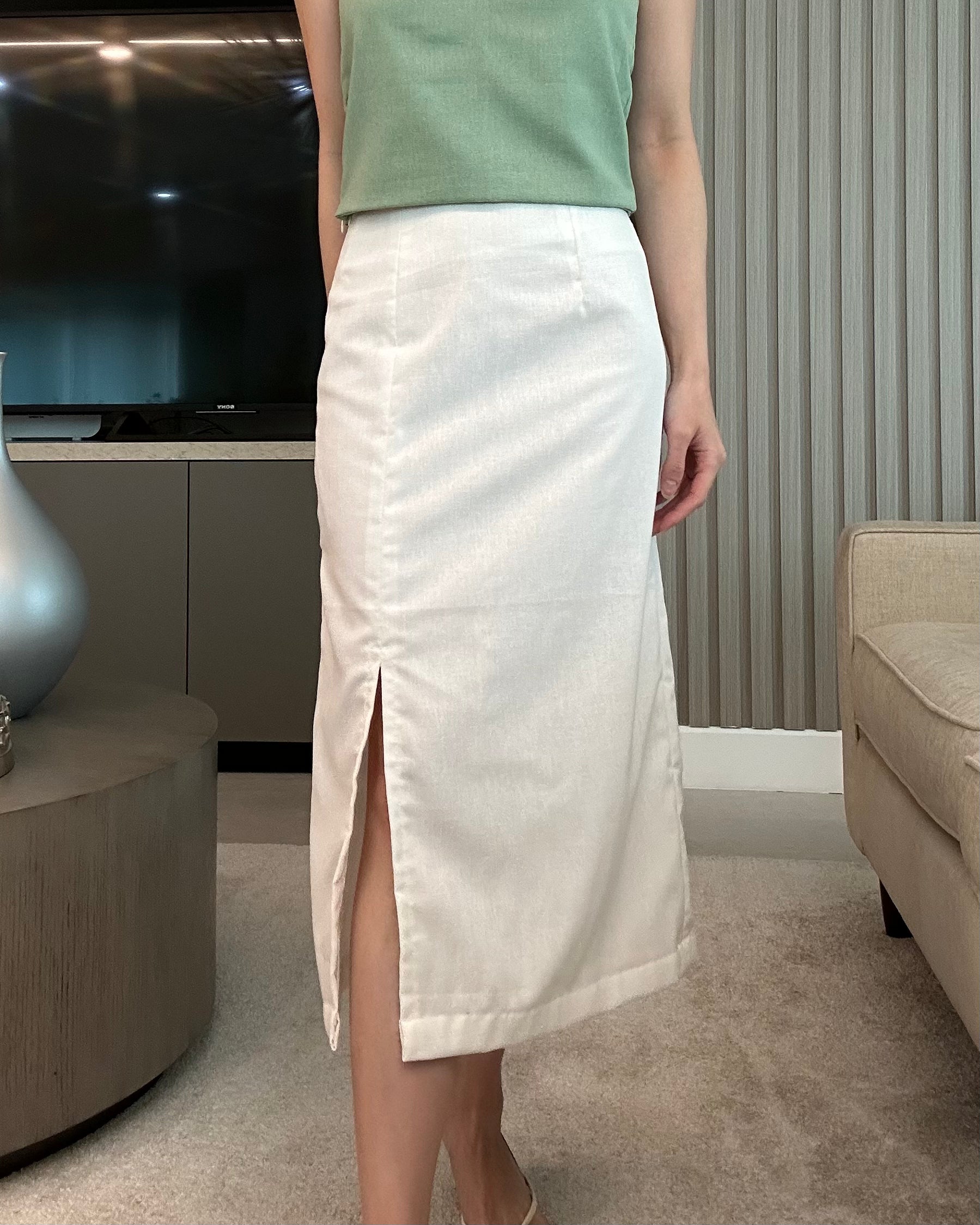 Linen Midi Skirt